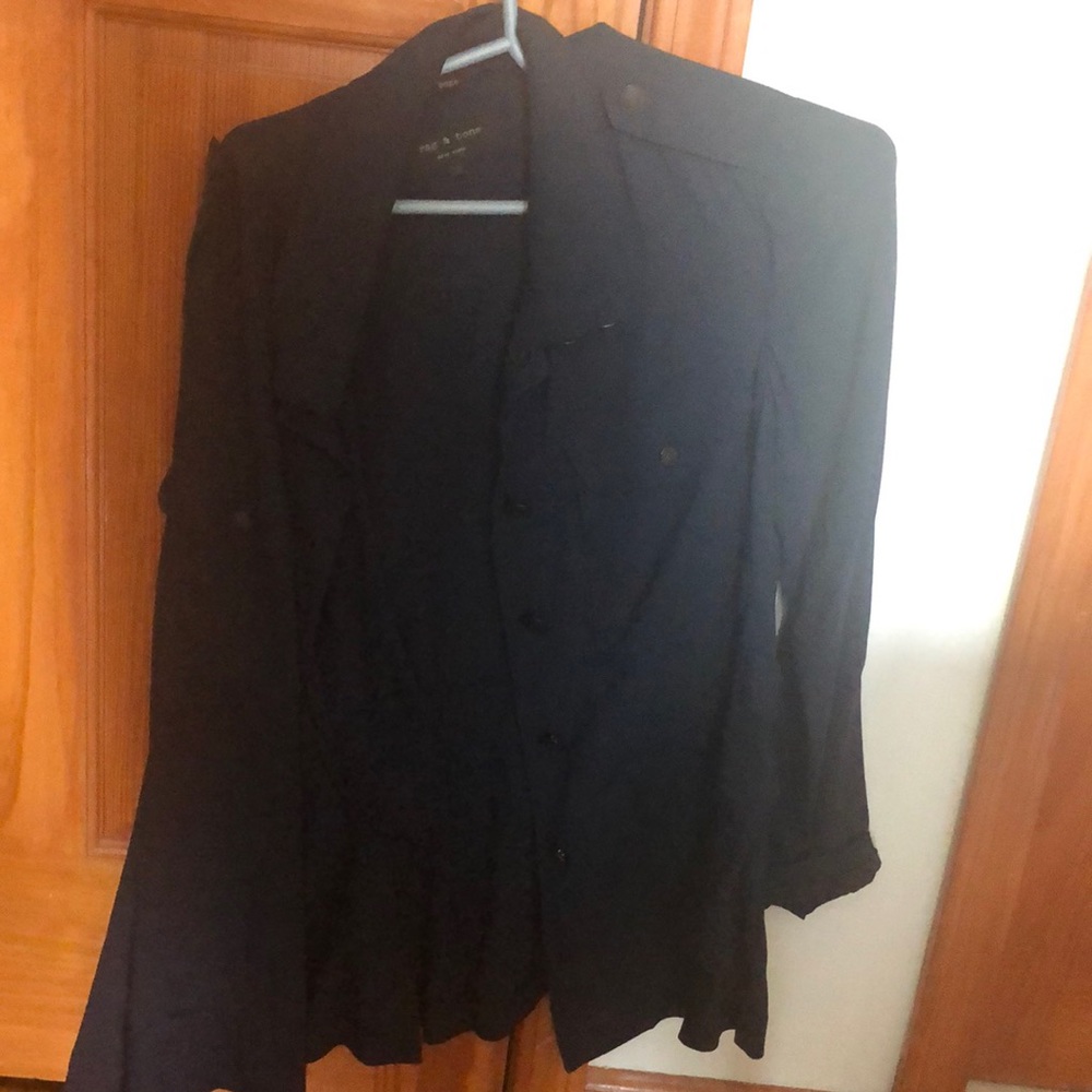 Rag and Bone navy thin blazer